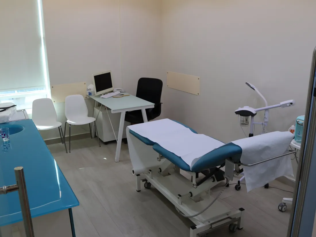 Dermatology consultation and treatment room